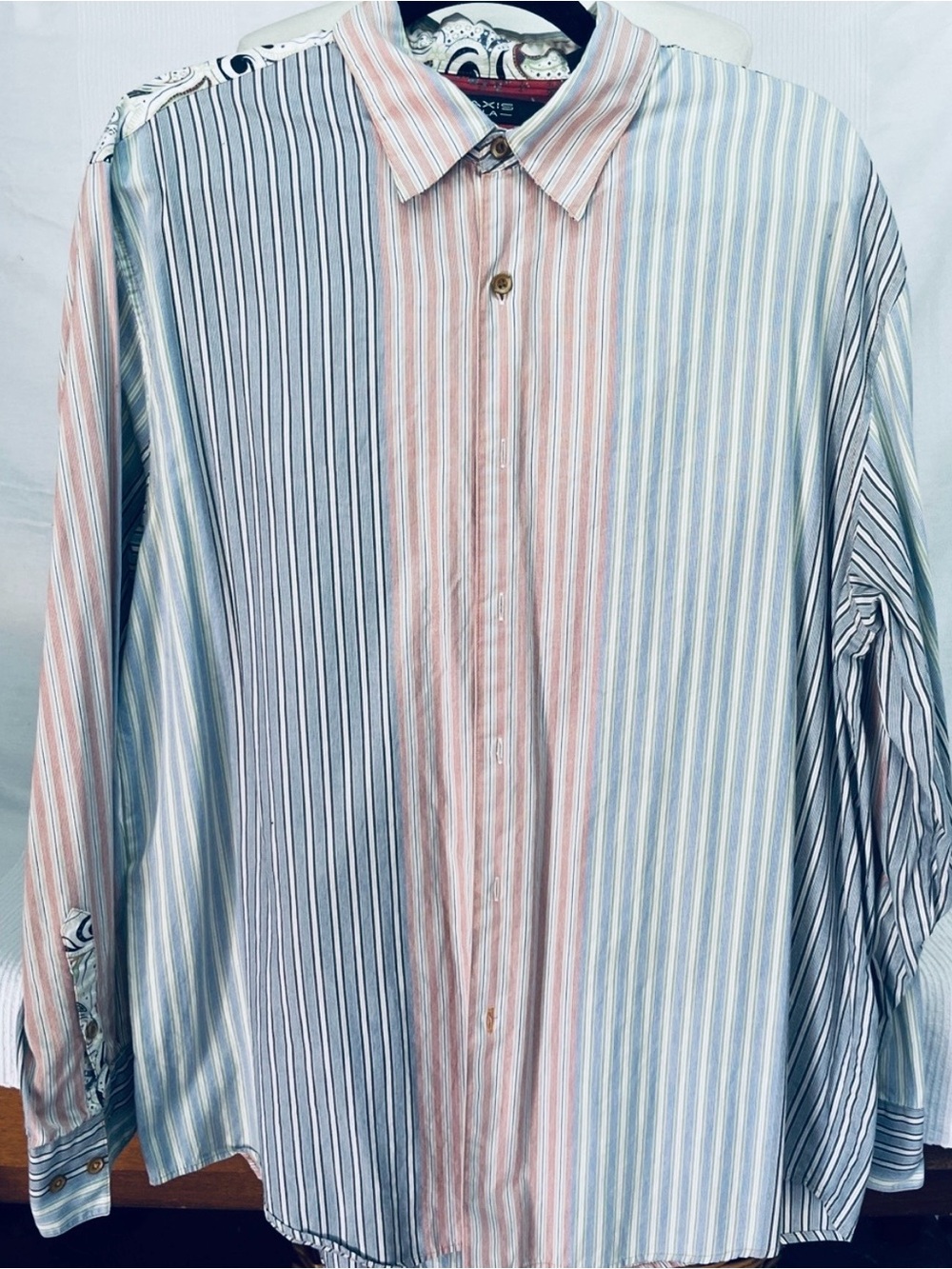 AXIS LA Men's Striped Button-Up Shirt - Pastel Multi